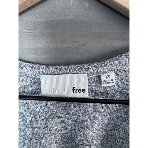 Aritzia Wilfred Free‎ Yasmin Dress Size XS Light Heather Gray Knit Cutout - Picture 3 of 4